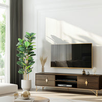 Garvee Ficus Lyrata artificiel 152 cm, feuilles réalistes, pot blanc et PVC résistant à l’eau, pour maison et bureau