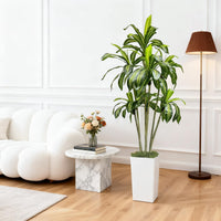 Arbre dragon artificiel Garvee de 180 cm avec pot de fleurs blanc pour salon, balcon ou bureau. Plante tropicale en plastique, réaliste et ajustable.