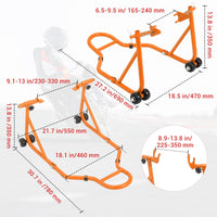 Support de moto Garvee, capacité de charge 385 kg, largeur réglable, robuste, en fer, universel, pour atelier ou maison, noir