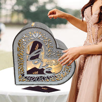 Garvee boîte à cartes événementielle en bois, style rustique, avec enveloppe argentée. idéale pour réceptions, anniversaires, enterrements de vie de jeune fille, mariages et autres fêtes, blanc