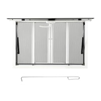 Fenêtre de restauration Garvee 36" x 24" en aluminium avec 4 fenêtres coulissantes et auvent, cadre en acier inoxydable, poignée de sécurité, idéale pour les camions-restaurants