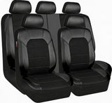 Garvee Lot de Housses De Siège Auto 9 Pièces En PU Cuir Universel Compatible Airbags Pour Berlines Et SUV - Noir
