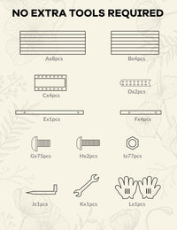 Potager surélevé galvanisé Garvee 180 x 90 x 60 cm avec renforts en X pour jardin extérieur, hauteur 60 cm, acier 0,6 mm, fond ouvert