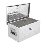 Garvee Coffre à Outils 50,8 cm Aluminium Plaque Diamant, Résistant Étanche Serrure Acier Inoxydable Poignées Latérales Pour Camion Remorque Camping
