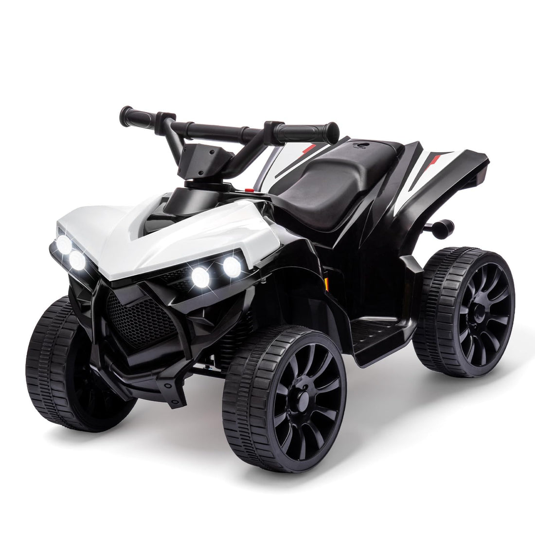 Garvee Quad électrique 6V pour enfant avec LED, musique et conduite fiable, blanc, dès 3 ans