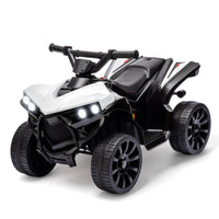 Garvee Quad électrique 6 V pour enfant avec LED, musique et conduite sécurisée, blanc, dès 3 ans