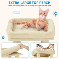 Garvee Tour pour Chat 155 cm Multi-Niveaux pour Grands Chats, Grande Plateforme Beige, Usage Intérieur