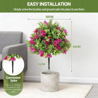 Garvee Lot de 2 arbres artificiels de 61 cm, plantes réalistes et durables pour décoration intérieure et extérieure, vert