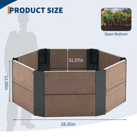 Kit de jardin surélevé hexagonal Garvee, aspect bois WPC, 6 panneaux, 30 cm de profondeur, modulaire et extensible pour balcon et jardin, ouvert, marron