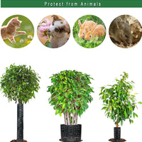 Garvee Protège-tronc extensible 25 × 37 cm en PVC résistant aux UV, housse de protection noire pour arbres, lot de 10 pièces