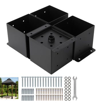 Supports de poteaux robustes Garvee 6x6 en acier pour patio, clôture et pergola, 14,6 x 14,6 cm (5,75 x 5,75 pouces), revêtement en poudre antirouille.