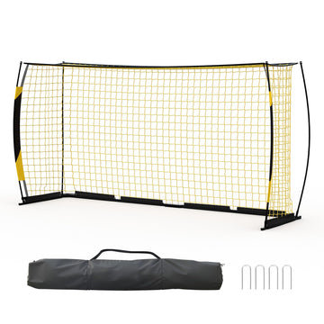 Garvee but de football pliable 366 × 183 cm, cadre métallique robuste, noir et jaune, pour jardin et entraînement