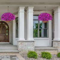 Ensemble de bougainvilliers artificiels Garvee avec panier pour jardin et terrasse, violet, résistant aux UV et aux intempéries.
