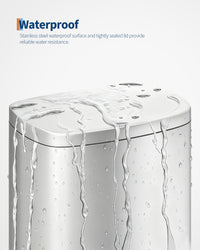 Ensemble de poubelles Garvee 13 gal et 2,6 gal en acier inoxydable avec couvercle à fermeture douce pour la cuisine et la salle de bain, argenté, poignée ergonomique