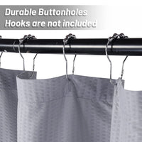 Rideau de douche Garvee gris à motif en relief, polyester, ourlet lesté, 12 boutonnières, convient aux salles de bains