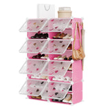 Garvee organisateur de chaussures extensible 6 niveaux 24 paires plastique PP résistant pour entrée et placard design étroit avec 2 crochets - 