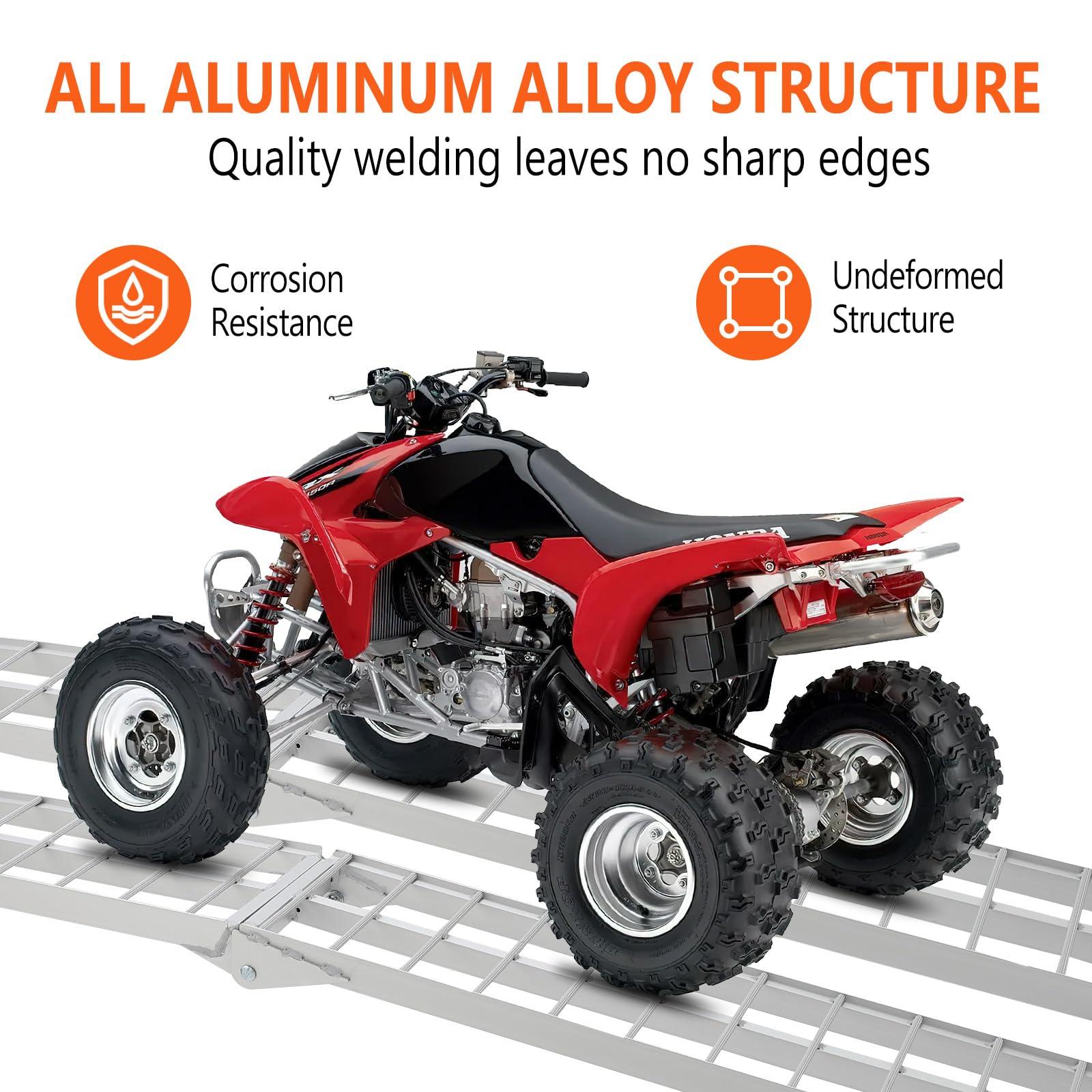 Rampes de chargement en aluminium Garvee, lot de 2, capacité de charge de 2722 kg (6000 lb), pour camions et VUS, 152 x 30,5 cm (60 x 12 po), légères et résistantes à la corrosion.