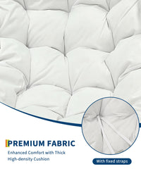 Garvee Fauteuil œuf à bascule intérieur extérieur, rotin effet naturel, format oversize, coussin rembourré en oléfine résistante, jardin et porche