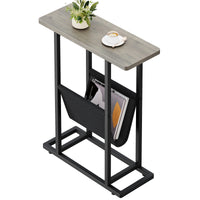 Table d'appoint étroite Garvee pour petits espaces avec rangement, salon, bureau, 45 cm L x 18 cm l x 55 cm H, grise