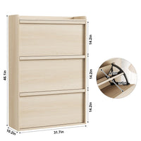 Meuble à chaussures Garvee avec 3 compartiments pliables, étagère réglable, en MDF, pour entrée et salon, 80,5 x 26 x 117 cm, blanc