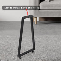 Pieds de table en métal Garvee 28" x 16" robustes, style industriel rustique, réglables, noirs, pour tables de salle à manger et de jardin