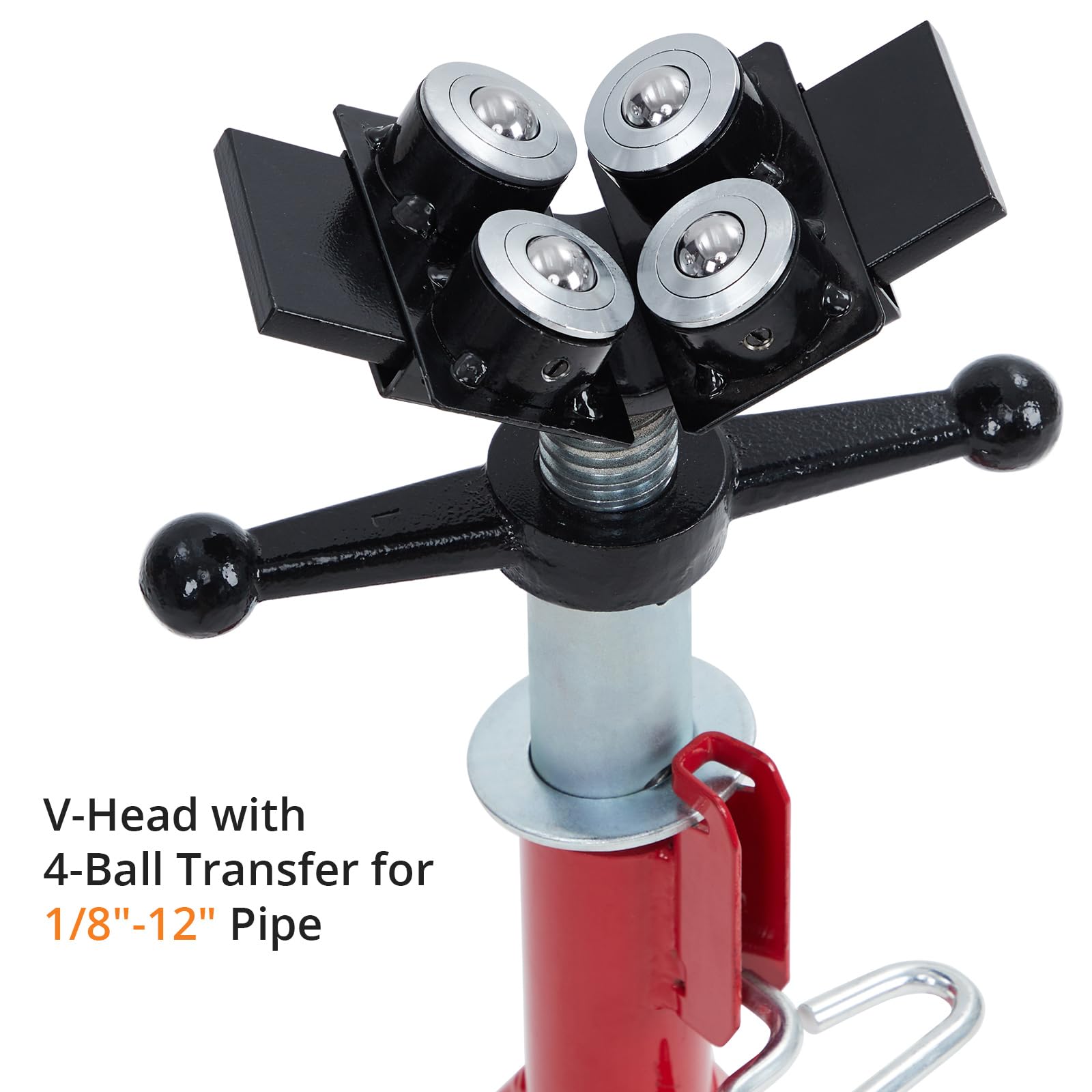 Support de tuyau à tête en V Garvee, pliable, robuste, en acier au carbone, réglable en hauteur de 71 à 132 cm (28 à 52 pouces).