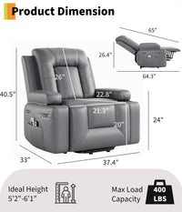 Fauteuil releveur électrique Garvee avec fonction chauffante et massante, réglable, revêtement en similicuir, pour seniors et personnes à mobilité réduite, 98 x 95 x 103 cm, noir