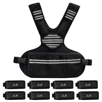Gilet lesté ajustable Garvee pour femme, 2,7 à 9 kg, avec poids de sable en fer, bandes réfléchissantes, néoprène, ceinture ajustable pour le jogging et la musculation, noir confortable