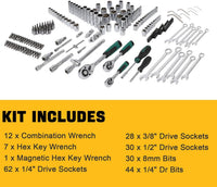 Coffret d'outils Garvee 216 pièces avec entraînements 1/4", 3/8" et 1/2", cliquet à changement rapide 72 dents, coffret robuste pour réparations automobiles et domestiques