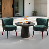Fauteuil d'appoint Garvee sans accoudoirs, pieds en bois, revêtement en tissu capitonné, ergonomique, robuste et polyvalent, idéal pour le salon et la chambre, multicolore.