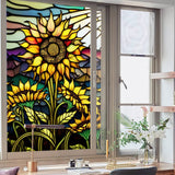 Film adhésif pour vitres Garvee, motif tournesol, adhérence statique, protection UV, 60 x 100 cm, pour la maison et le bureau