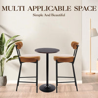 Tabouret de bar moderne Garvee 30" en bouclé avec dossier et repose-pieds, idéal pour îlot de cuisine et salle à manger, coussin de 4" et structure en métal noir.