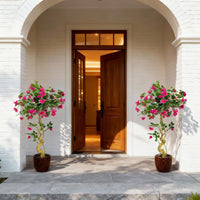Bougainvillier artificiel Garvee de 1,20 m avec fleurs roses, pour l'intérieur et l'extérieur, léger, polyvalent, en soie