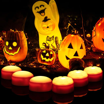 Guirlande lumineuse citrouille LED sans flamme Garvee avec télécommande, minuterie et variateur, lot de 6 pour Halloween, utilisation intérieure et extérieure, fonctionne sur piles, orange