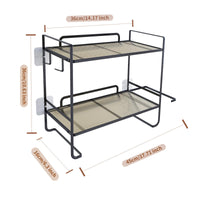 GARVEE Meuble de rangement pour toilettes avec 2 niveaux en métal, sans perçage, porte-rouleau de papier toilette pour salle de bain et douche