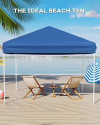 Tente pliante Garvee 3 x 3 m - Protection UV, imperméable, hauteur réglable, structure en acier robuste, toile Oxford 210D, idéale pour le camping et les événements en plein air, bleue
