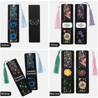Garvee Lot de 50 pochettes porte-marque-pages en papier kraft noir 4,5 x 15 cm, robustes et polyvalentes, pour les amoureux des livres