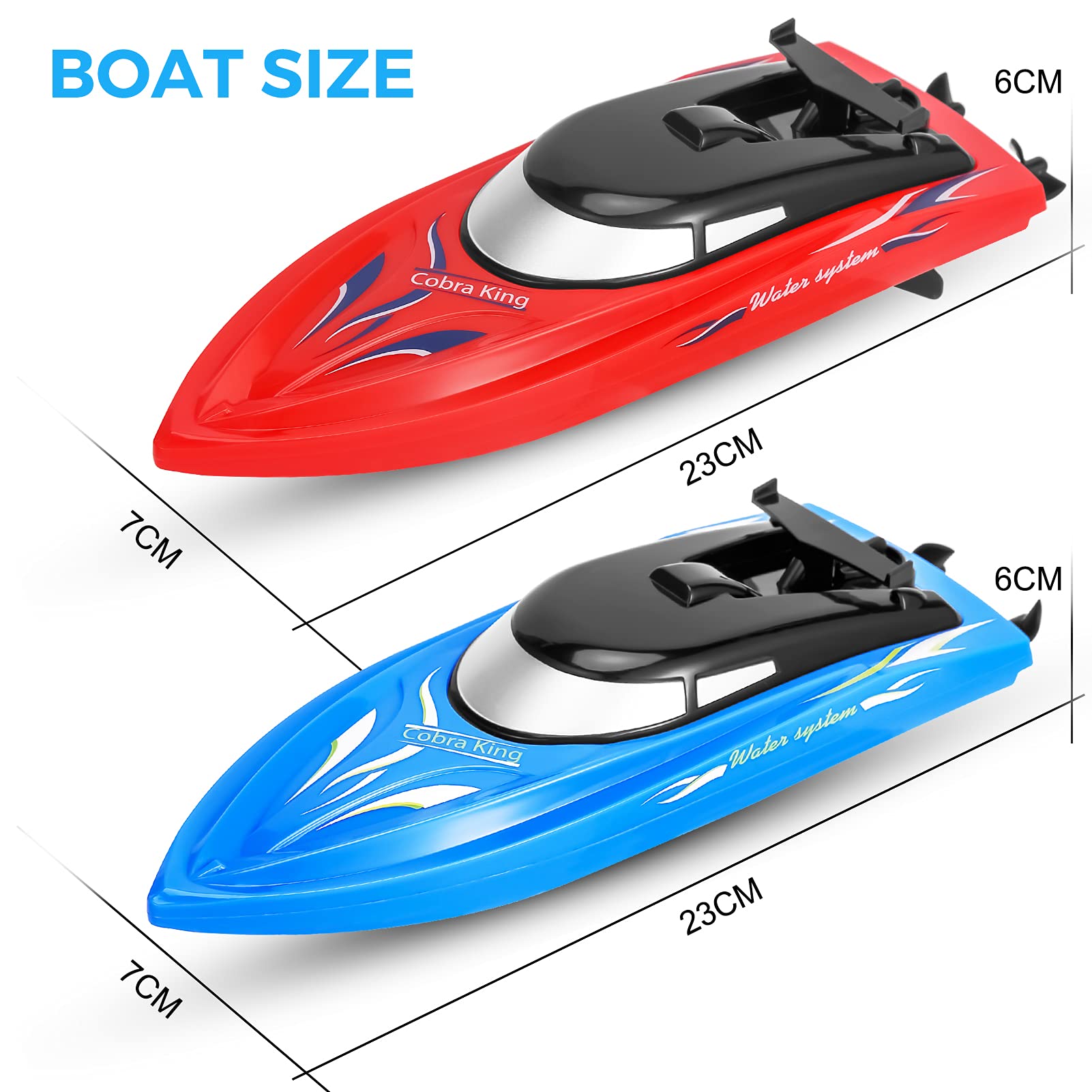 GARVEE Lot de 3 Bateaux Télécommandés 10 km/h – RC Haute Vitesse 2,4 GHz pour Enfants et Adultes, avec 6 Batteries Rechargeables, Idéal pour Piscine et Lac