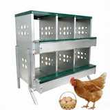 Garvee Boîte à Nidage Murale en Métal pour Poules, 6 Compartiments, Acier Galvanisé, Vert, Résistante à la Rouille, Perchoir Intégré - 
