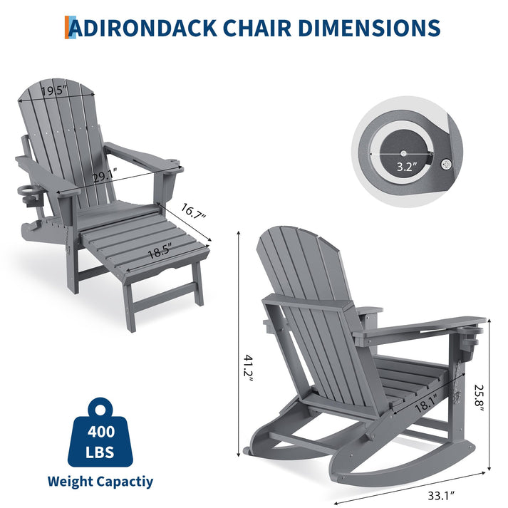 Fauteuil Adirondack 4-en-1 multifonction