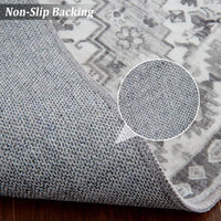 Tapis persan GARVEE 160x230cm Gris | Résistant aux taches, lavable, non pelucheux et antidérapant | Pour salon, chambre