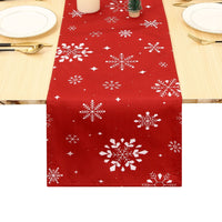 Chemin de table de Noël Garvee avec flocons de neige recto-verso, imperméable, polyester, 33 x 137 cm, rouge, pour la cuisine et les fêtes