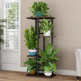 Support à plantes Garvee, étagère d'angle en bois et métal pour salon, balcon, jardin, plusieurs niveaux, coloris bois
