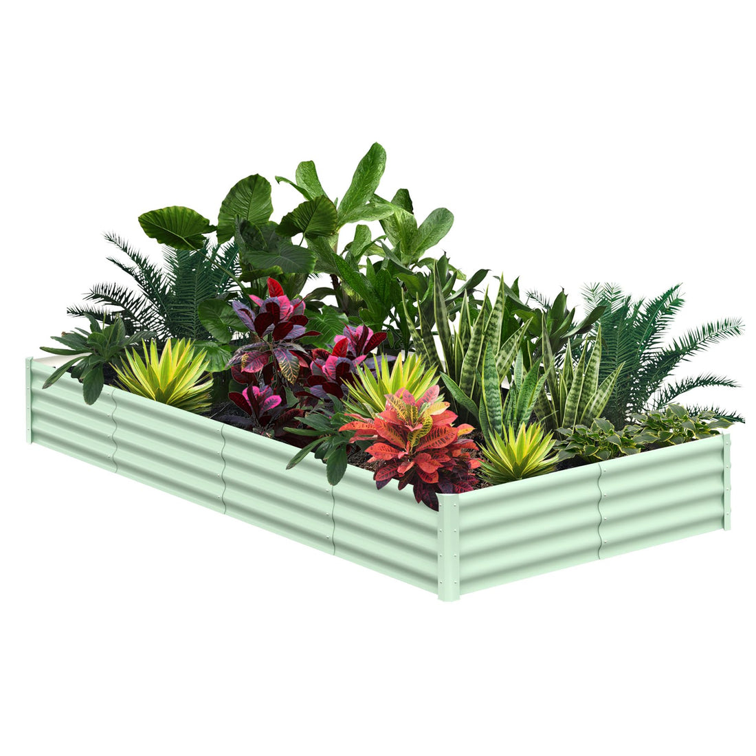 Jardinière surélevée Garvee en métal 8x4x2 pi, en acier thermolaqué antirouille pour l'extérieur