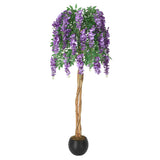 Garvee arbre Vigne Artificielle Violet 152 cm Avec Pot Ciment Stable Pour Décor Intérieur Maison Bureau Mariage - Violet
