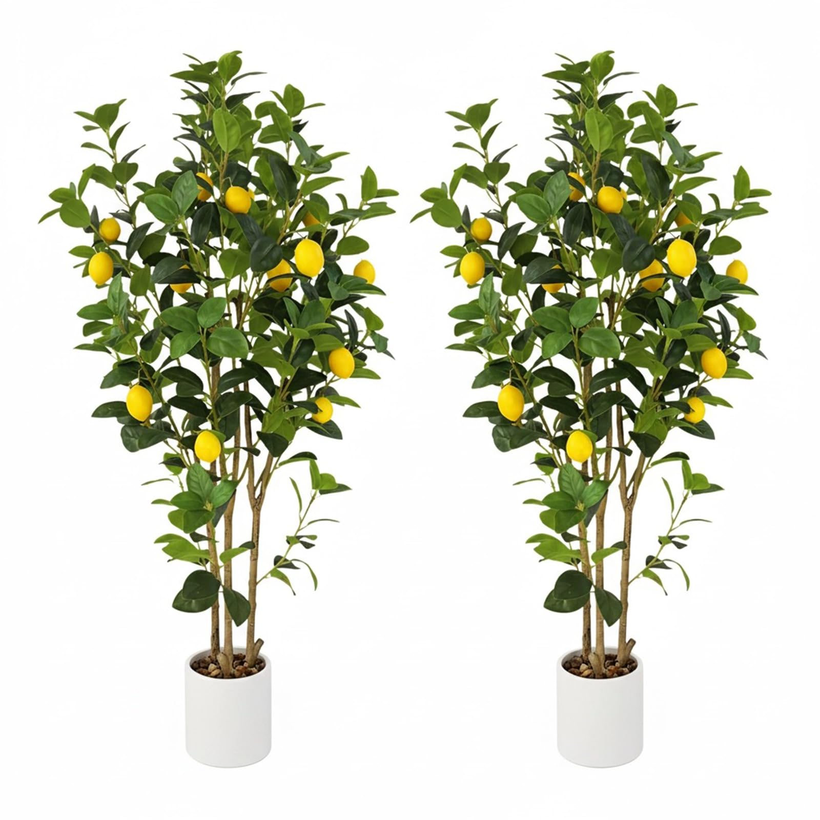 Lot de 2 arbres artificiels Garvee de 1,20 m, réalistes, faciles d'entretien, durables, pour la maison et le bureau, verts