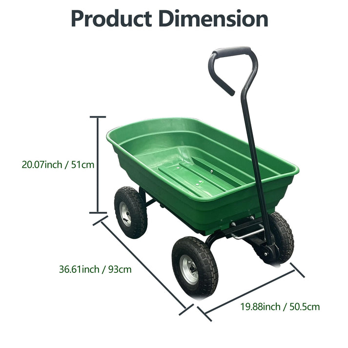 Benne basculante à déclenchement rapide pour chariot de jardin