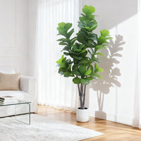 Arbre artificiel Garvee de 1,8 m (6 pi) pour intérieur, réaliste, sans entretien et durable, vert, pour la maison et le bureau.