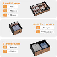 Garvee Commode avec 10 tiroirs, prise électrique intégrée, meuble multifonctionnel pour chambre et salon - Buffet robuste et durable, 120 × 40 × 70 cm