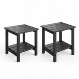 Garvee lot de 2 tables d’appoint Adirondack en PEHD, 2 niveaux, noir, pour terrasse, piscine et balcon - Noir